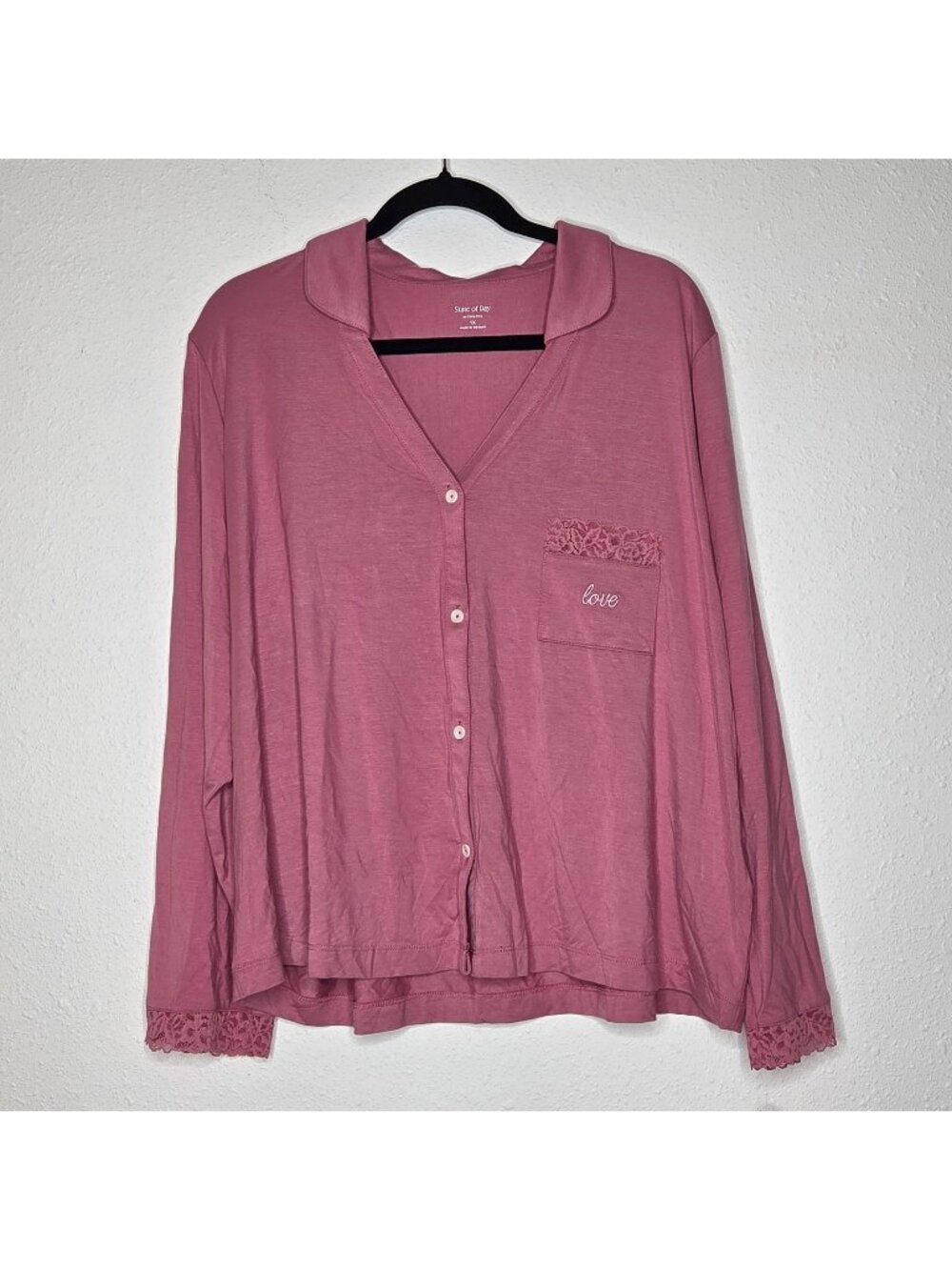 NWT State of Day Women's Collared Knit Pajama Top